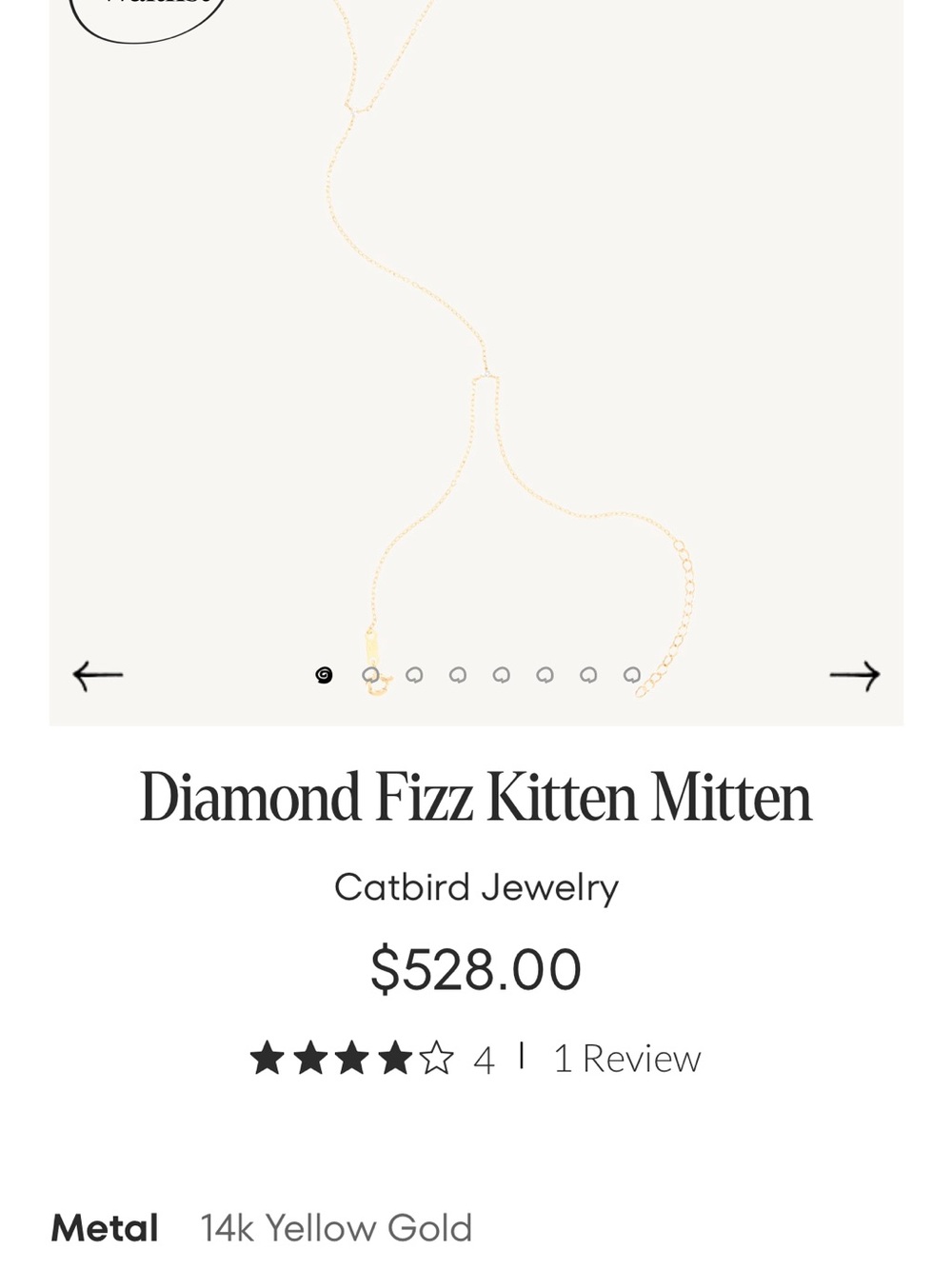 Catbird Diamond Fizz Kitten Mitten - Picture 2 of 3